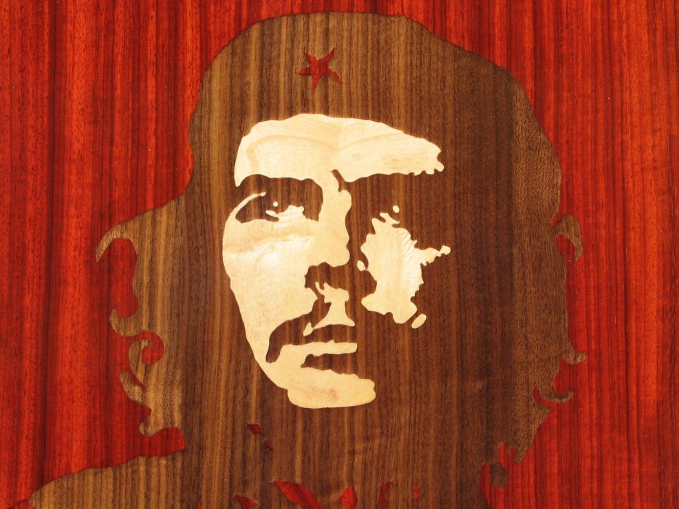 Che Guevara Marqueterie Bois Tableau